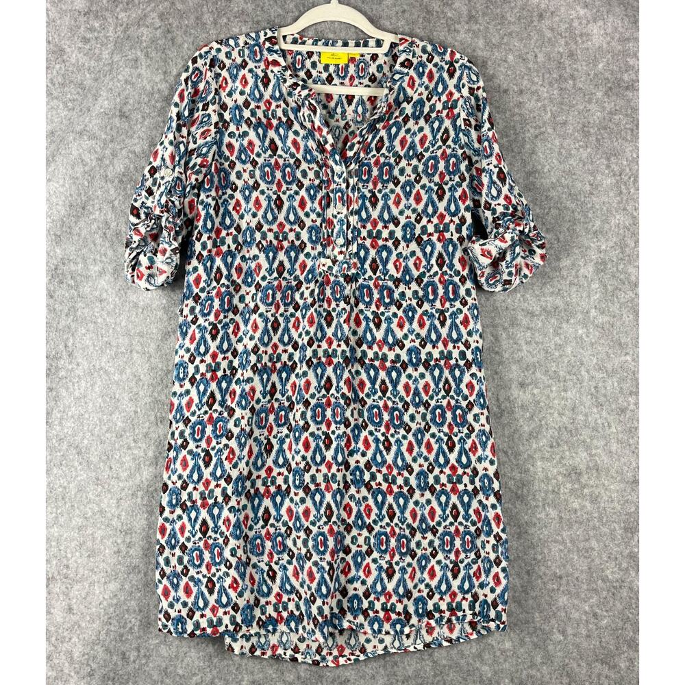 Roberta Roller Rabbit Silk Blend Tunic‎ Dress Womens Small Printed Aztec Boho